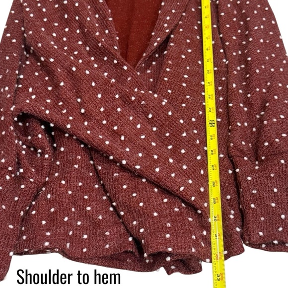 NEW Andree by Unit Rust Orange Raised Polka Dot Cozy Cardigan Size 1X - Picture 9 of 9